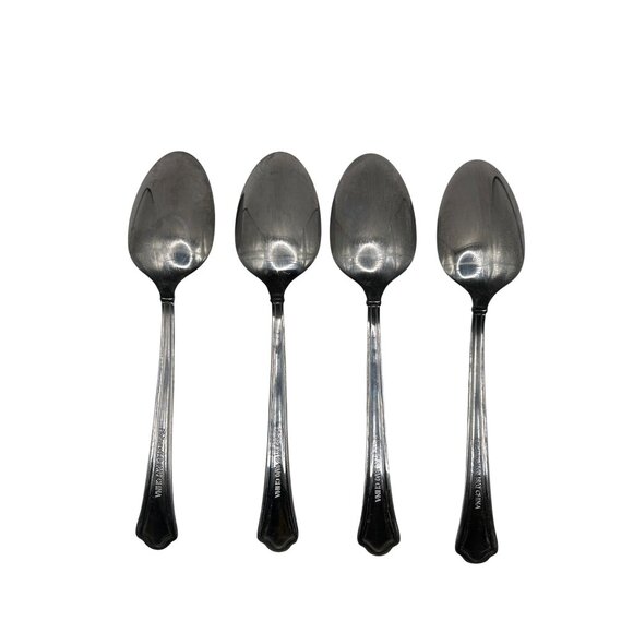 Pfaltzgraff Capri Frost Stainless Steel Teaspoon Set Of 4 flatware glossy bevel - Picture 4 of 4